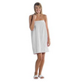 Women's Terry Velour 29" Spa Towel Wrap (White Embroidered)